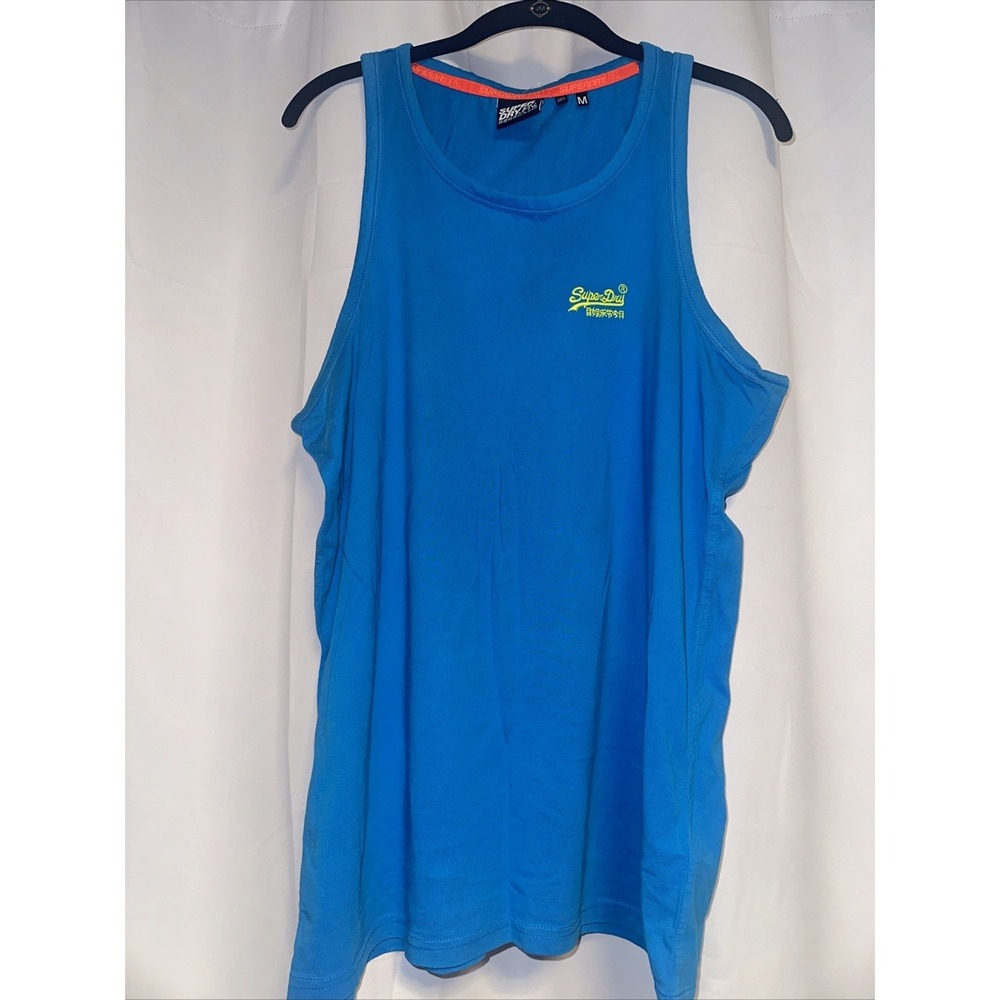 Superdry Men's Aqua Blue  Tank Top, Size M, Basic Style